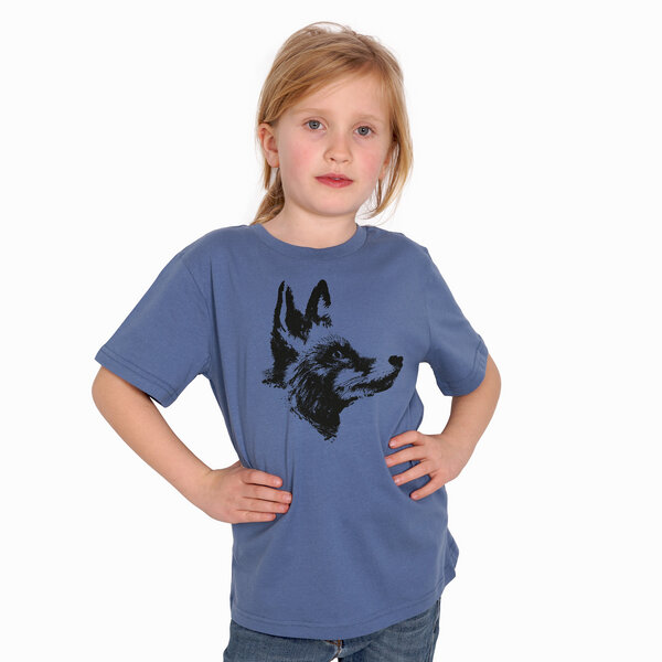 HANDGEDRUCKT "Reineke Fuchs" Kinder-T-Shirt reine Biobaumwolle (kbA) von HANDGEDRUCKT
