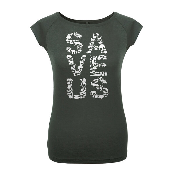 HANDGEDRUCKT "Save us" Bamboo Frauen T-Shirt von HANDGEDRUCKT