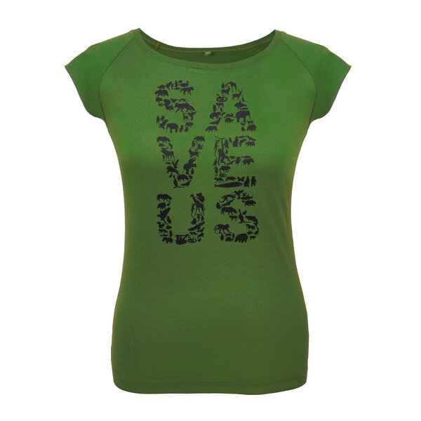 HANDGEDRUCKT "Save us" Bamboo Frauen T-Shirt von HANDGEDRUCKT