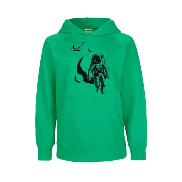 HANDGEDRUCKT "Spacewalk" Kinder Hoody aus reiner Biobaumwolle (kbA) von HANDGEDRUCKT
