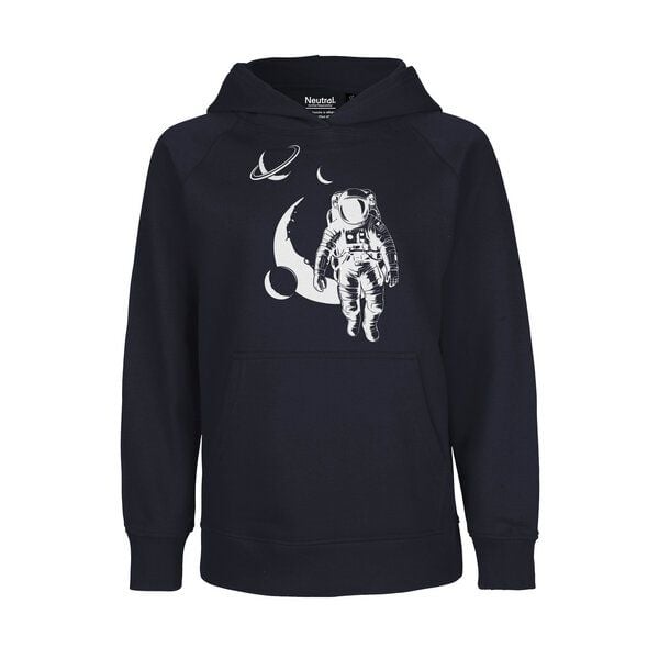 HANDGEDRUCKT "Spacewalk" Kinder Hoody aus reiner Biobaumwolle (kbA) von HANDGEDRUCKT