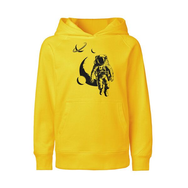 HANDGEDRUCKT "Spacewalk" Kinder Hoody aus reiner Biobaumwolle (kbA) von HANDGEDRUCKT