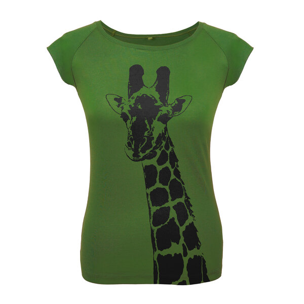 HANDGEDRUCKT "Stefanie la Girafe" Bamboo Frauen T-Shirt von HANDGEDRUCKT