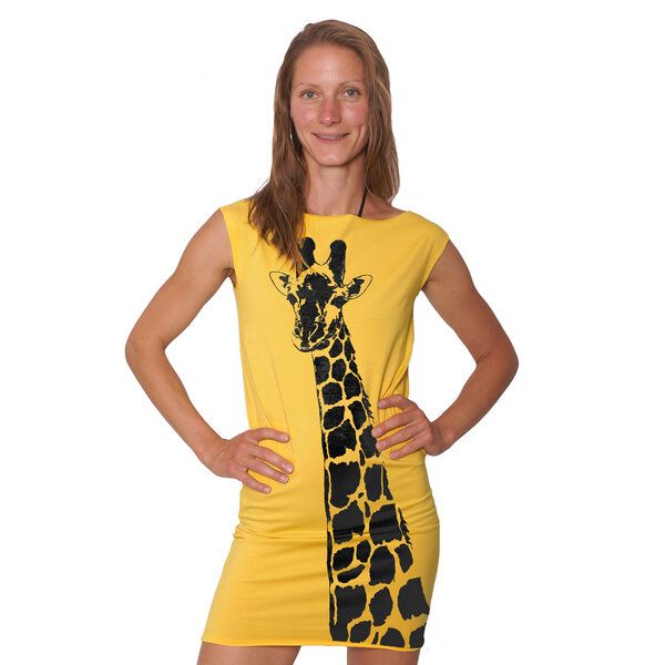HANDGEDRUCKT "Stefanie la Girafe" Bio-Kleidchen von HANDGEDRUCKT