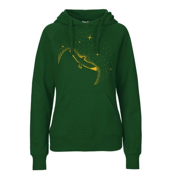 HANDGEDRUCKT "Sternstunde" Frauen Hoody aus reiner Biobaumwolle (kbA) von HANDGEDRUCKT