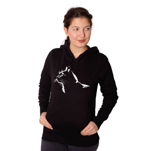 HANDGEDRUCKT "Stubentiger" Frauen-Hoody von HANDGEDRUCKT