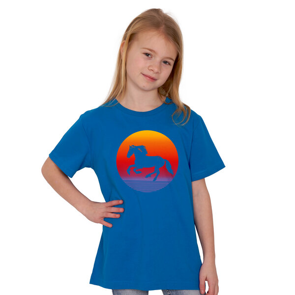 HANDGEDRUCKT "Sunsethorse" Unisex Kinder-T-Shirt von HANDGEDRUCKT