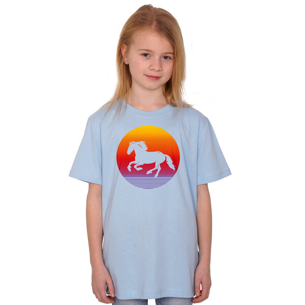 HANDGEDRUCKT "Sunsethorse" Unisex Kinder-T-Shirt von HANDGEDRUCKT