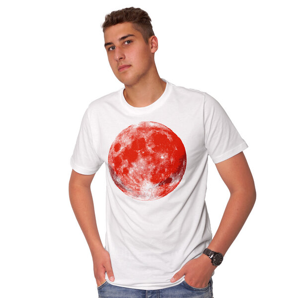 HANDGEDRUCKT "Supermond" Männer-T-Shirt von HANDGEDRUCKT