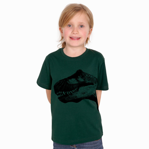 HANDGEDRUCKT "T-Rex" Kinder T-Shirt reine Bio Baumwolle (kbA) von HANDGEDRUCKT