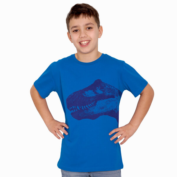 HANDGEDRUCKT "T-Rex" Kinder T-Shirt reine Bio Baumwolle (kbA) von HANDGEDRUCKT