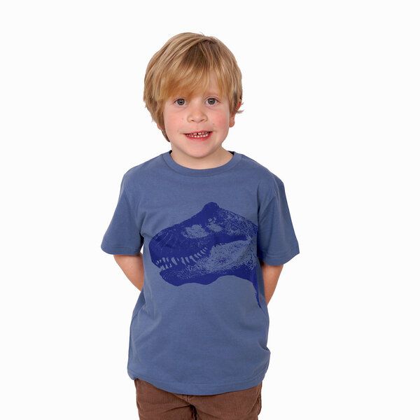 HANDGEDRUCKT "T-Rex" Kinder T-Shirt reine Bio Baumwolle (kbA) von HANDGEDRUCKT