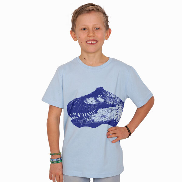 HANDGEDRUCKT "T-Rex" Kinder T-Shirt reine Bio Baumwolle (kbA) von HANDGEDRUCKT