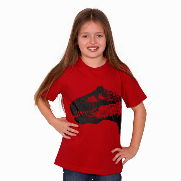 HANDGEDRUCKT "T-Rex" Kinder T-Shirt reine Bio Baumwolle (kbA) von HANDGEDRUCKT