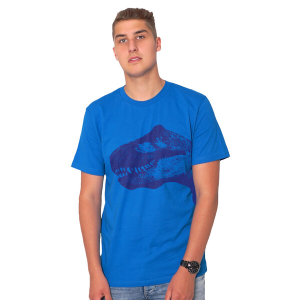 HANDGEDRUCKT "T-Rex" Männer T-Shirt reine Biobaumwolle (kbA) von HANDGEDRUCKT