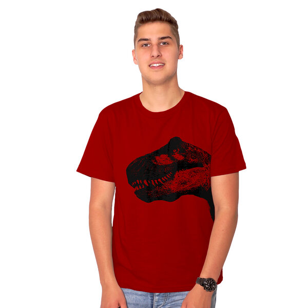 HANDGEDRUCKT "T-Rex" Männer T-Shirt reine Biobaumwolle (kbA) von HANDGEDRUCKT