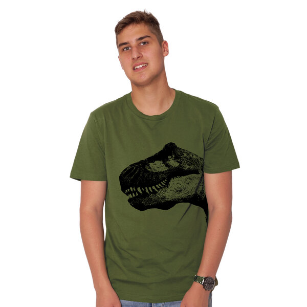 HANDGEDRUCKT "T-Rex" Männer T-Shirt reine Biobaumwolle (kbA) von HANDGEDRUCKT