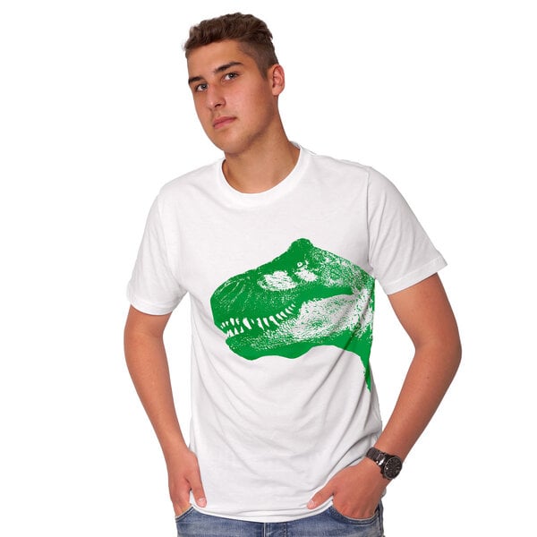 HANDGEDRUCKT "T-Rex" Männer T-Shirt reine Biobaumwolle (kbA) von HANDGEDRUCKT