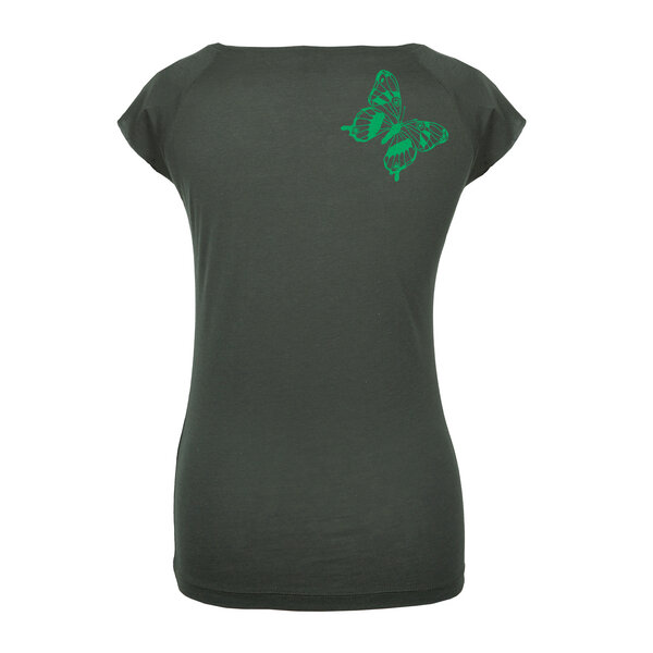 HANDGEDRUCKT "Tagpfauenauge01" Bamboo Frauen T-Shirt von HANDGEDRUCKT