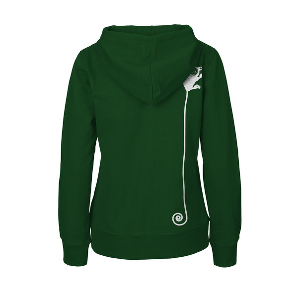 HANDGEDRUCKT "Teeny Weeny Goblin" Frauen Zip-HOODY aus reiner Biobaumwolle (kbA) von HANDGEDRUCKT