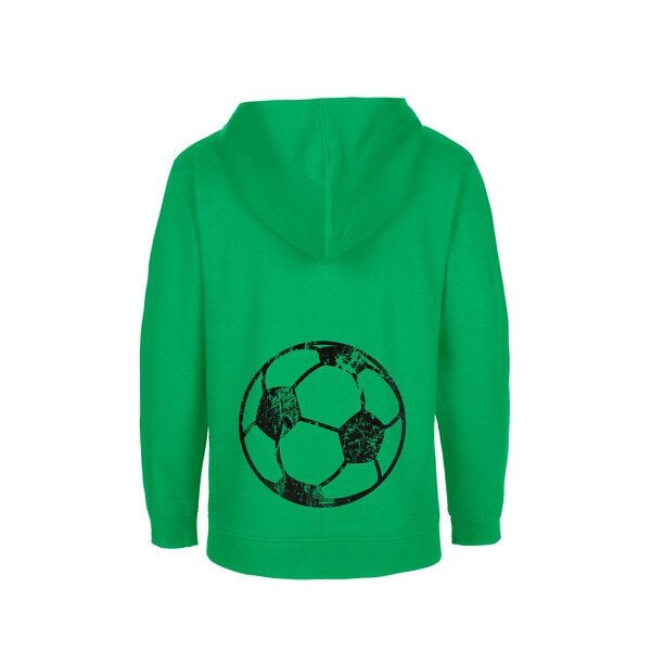 HANDGEDRUCKT Unisex Kinder Zip Up Hoody "Fußball" von HANDGEDRUCKT