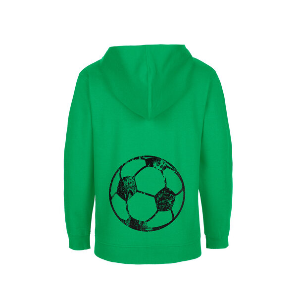 HANDGEDRUCKT Unisex Kinder Zip Up Hoody "Fußball" von HANDGEDRUCKT