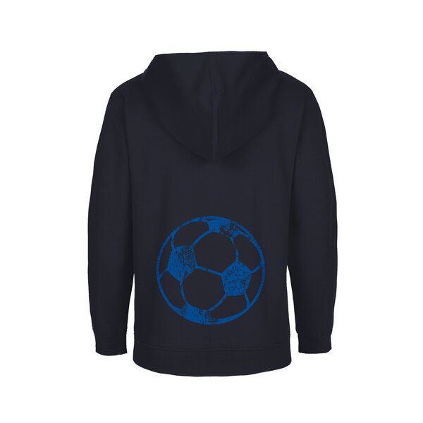 HANDGEDRUCKT Unisex Kinder Zip Up Hoody "Fußball" von HANDGEDRUCKT