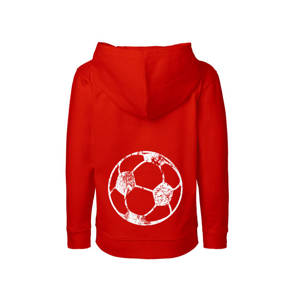 HANDGEDRUCKT Unisex Kinder Zip Up Hoody "Fußball" von HANDGEDRUCKT