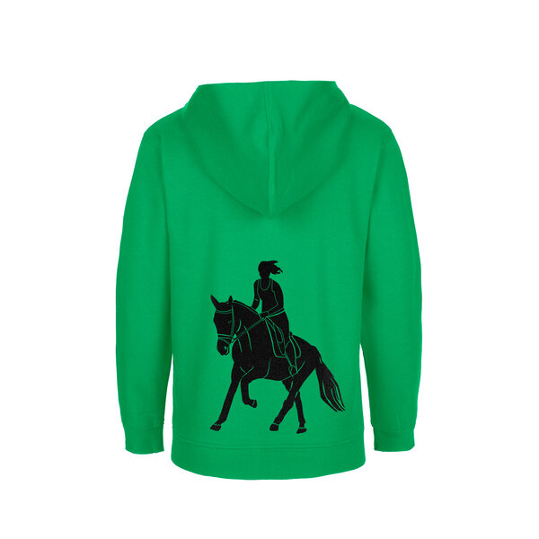 HANDGEDRUCKT Unisex Kinder Zip Up Hoody "Galopp" von HANDGEDRUCKT