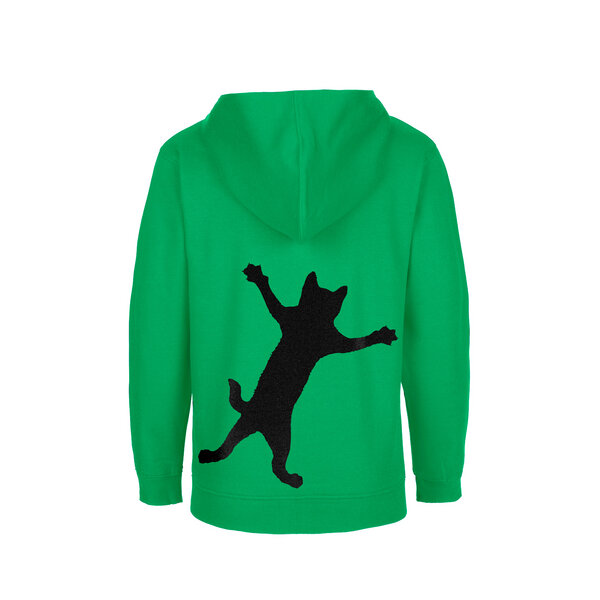 HANDGEDRUCKT Unisex Kinder Zip Up Hoody "Klammerkatze" von HANDGEDRUCKT