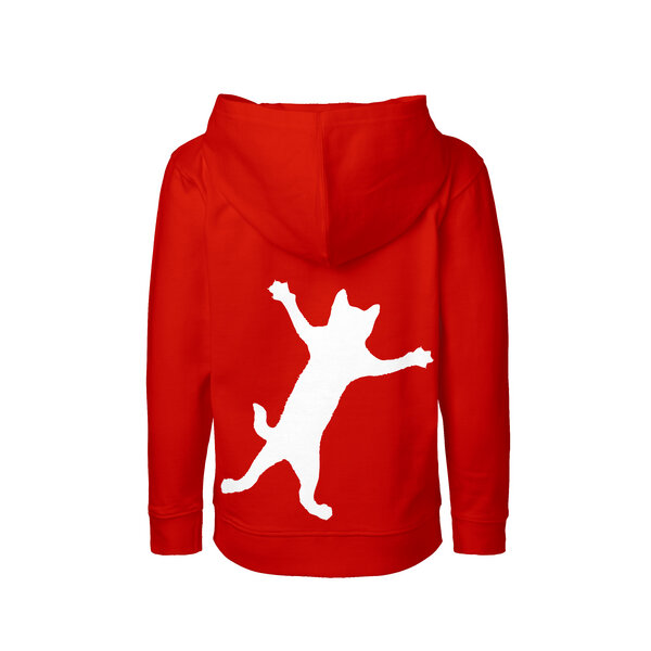 HANDGEDRUCKT Unisex Kinder Zip Up Hoody "Klammerkatze" von HANDGEDRUCKT