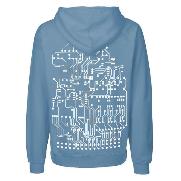 HANDGEDRUCKT "Vernetzt" Männer Zip Hoody aus reiner Biobaumwolle (kbA) von HANDGEDRUCKT