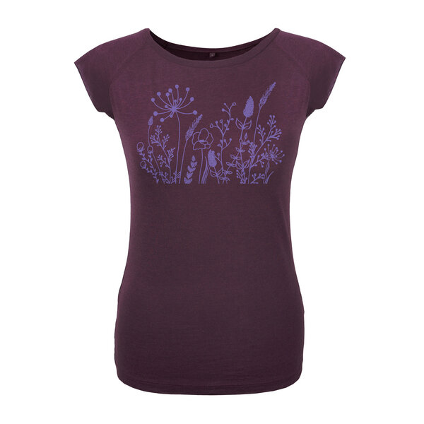 HANDGEDRUCKT "Wilde Wiese" Bamboo Frauen T-Shirt von HANDGEDRUCKT