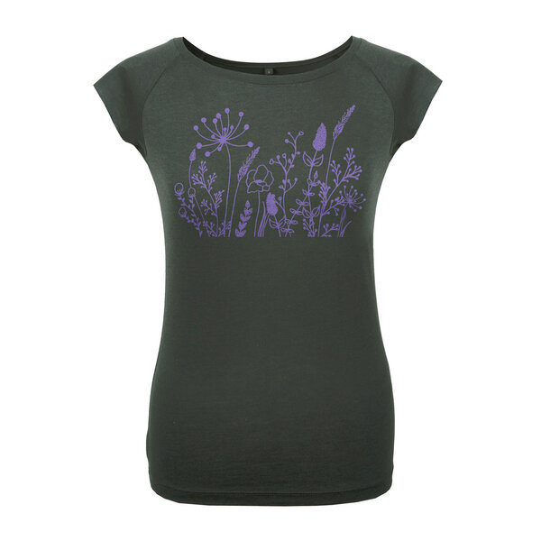 HANDGEDRUCKT "Wilde Wiese" Bamboo Frauen T-Shirt von HANDGEDRUCKT