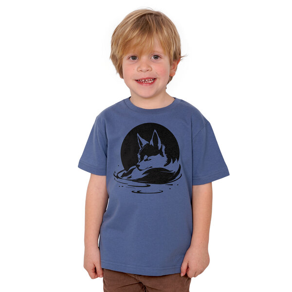 HANDGEDRUCKT "Wolf" Kinder T-Shirt aus Biobaumwolle (kbA) von HANDGEDRUCKT