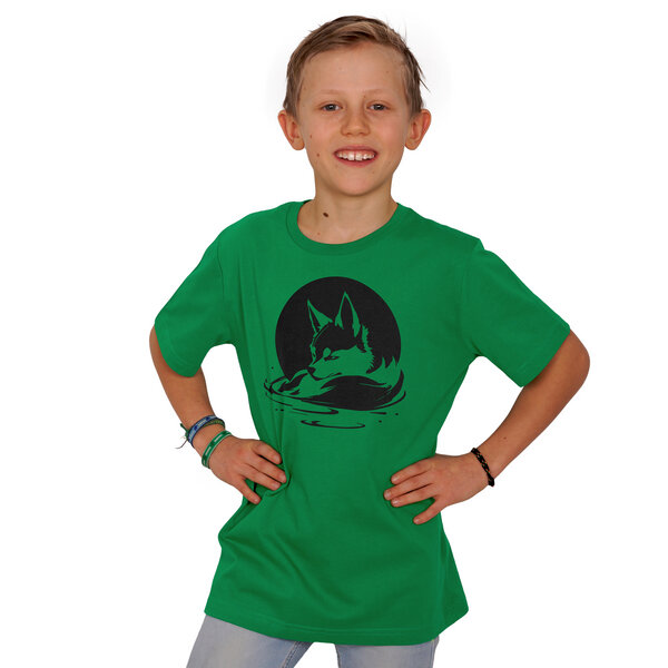 HANDGEDRUCKT "Wolf" Kinder T-Shirt aus Biobaumwolle (kbA) von HANDGEDRUCKT