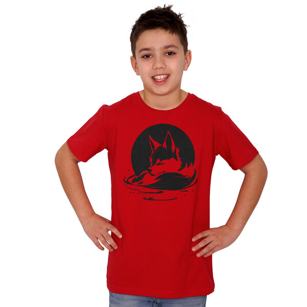 HANDGEDRUCKT "Wolf" Kinder T-Shirt aus Biobaumwolle (kbA) von HANDGEDRUCKT