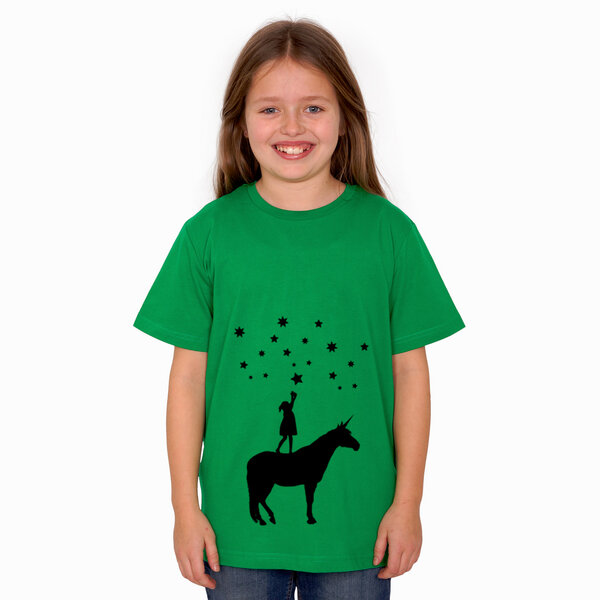 HANDGEDRUCKT "Wünsche" Kinder T-Shirt aus Biobaumwolle (kbA) von HANDGEDRUCKT
