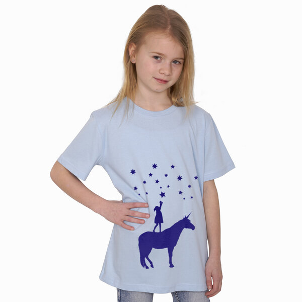 HANDGEDRUCKT "Wünsche" Kinder T-Shirt aus Biobaumwolle (kbA) von HANDGEDRUCKT