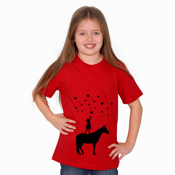 HANDGEDRUCKT "Wünsche" Kinder T-Shirt aus Biobaumwolle (kbA) von HANDGEDRUCKT