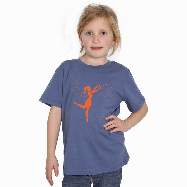 HANDGEDRUCKT "Zauberfee" Kinder-T-Shirt reine Biobaumwolle (kbA) von HANDGEDRUCKT