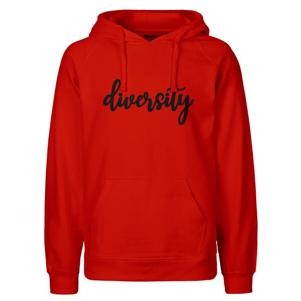 HANDGEDRUCKT "diversity" Herren Hoody aus reiner Biobaumwolle (kbA) von HANDGEDRUCKT