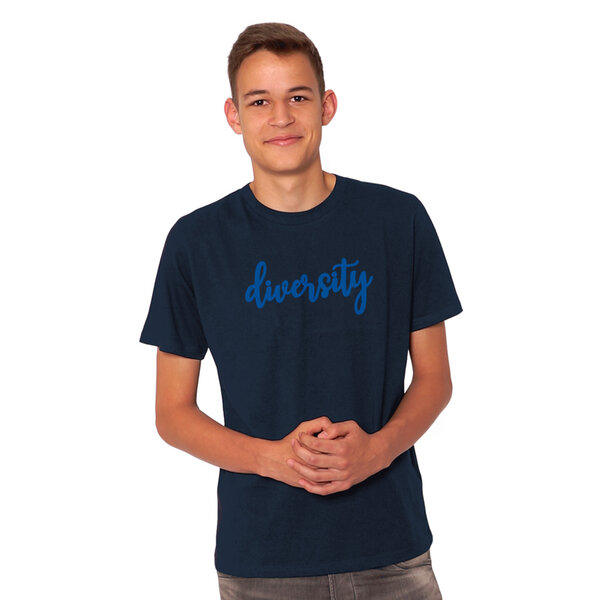 HANDGEDRUCKT "diversity" Herren T-Shirt reine Biobaumwolle (kbA) von HANDGEDRUCKT