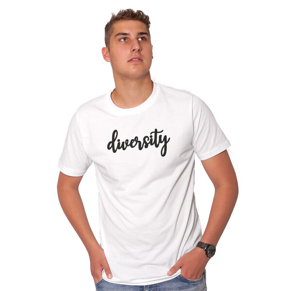 HANDGEDRUCKT "diversity" Herren T-Shirt reine Biobaumwolle (kbA) von HANDGEDRUCKT