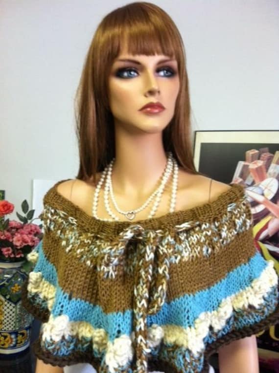 Handgestrickte Mütze Rundschal Minin Poncho Designer Mode Halswärmer Verstellbar Handgestrickte Mütze Rundschal Minin Poncho Designer Mode Halswärmer Verstellbar von HANDKNITS2LOVE