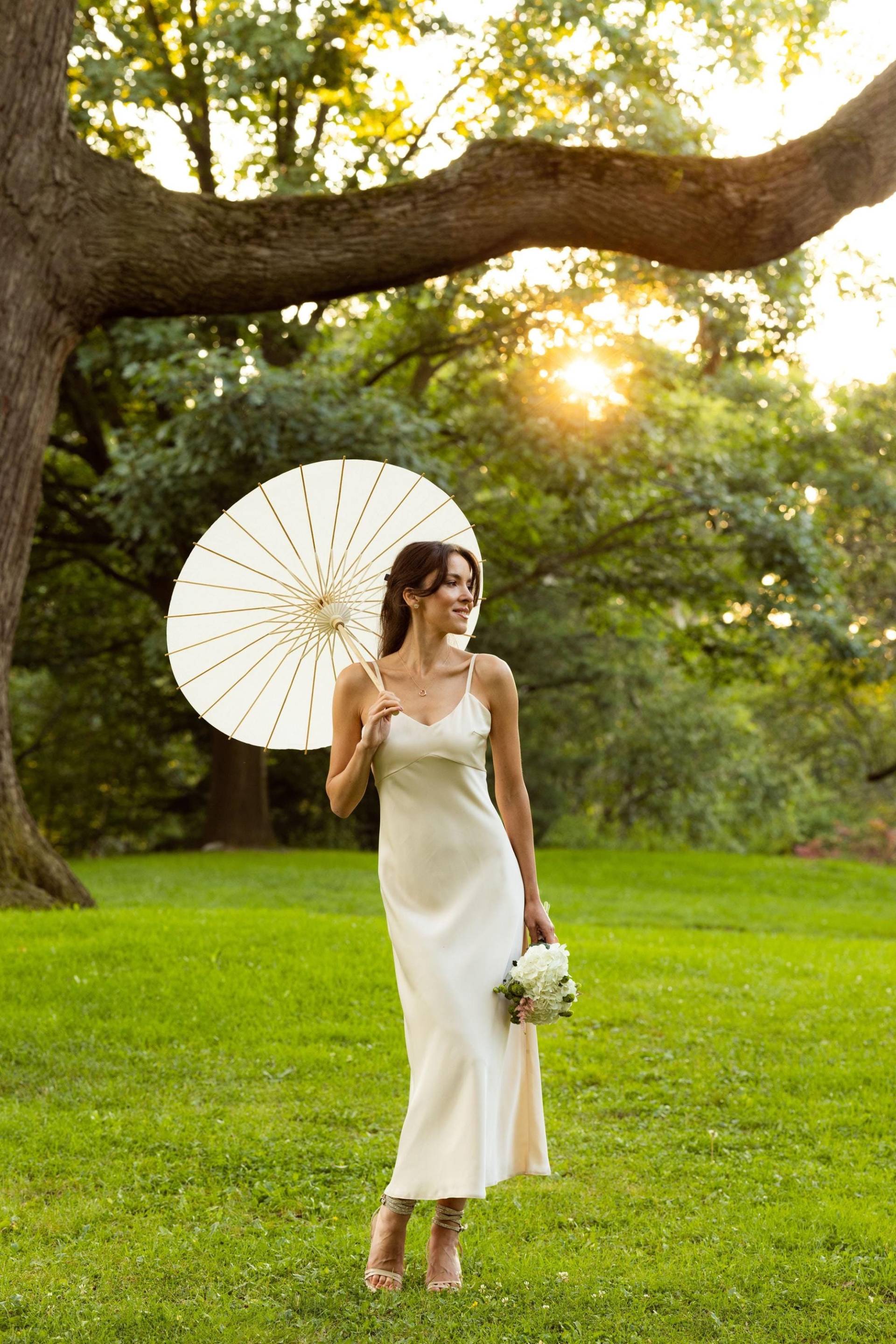 Elfenbein Seidenkleid Champagner Satin Brautjungfer Kleid von HANDMADEGARMENT