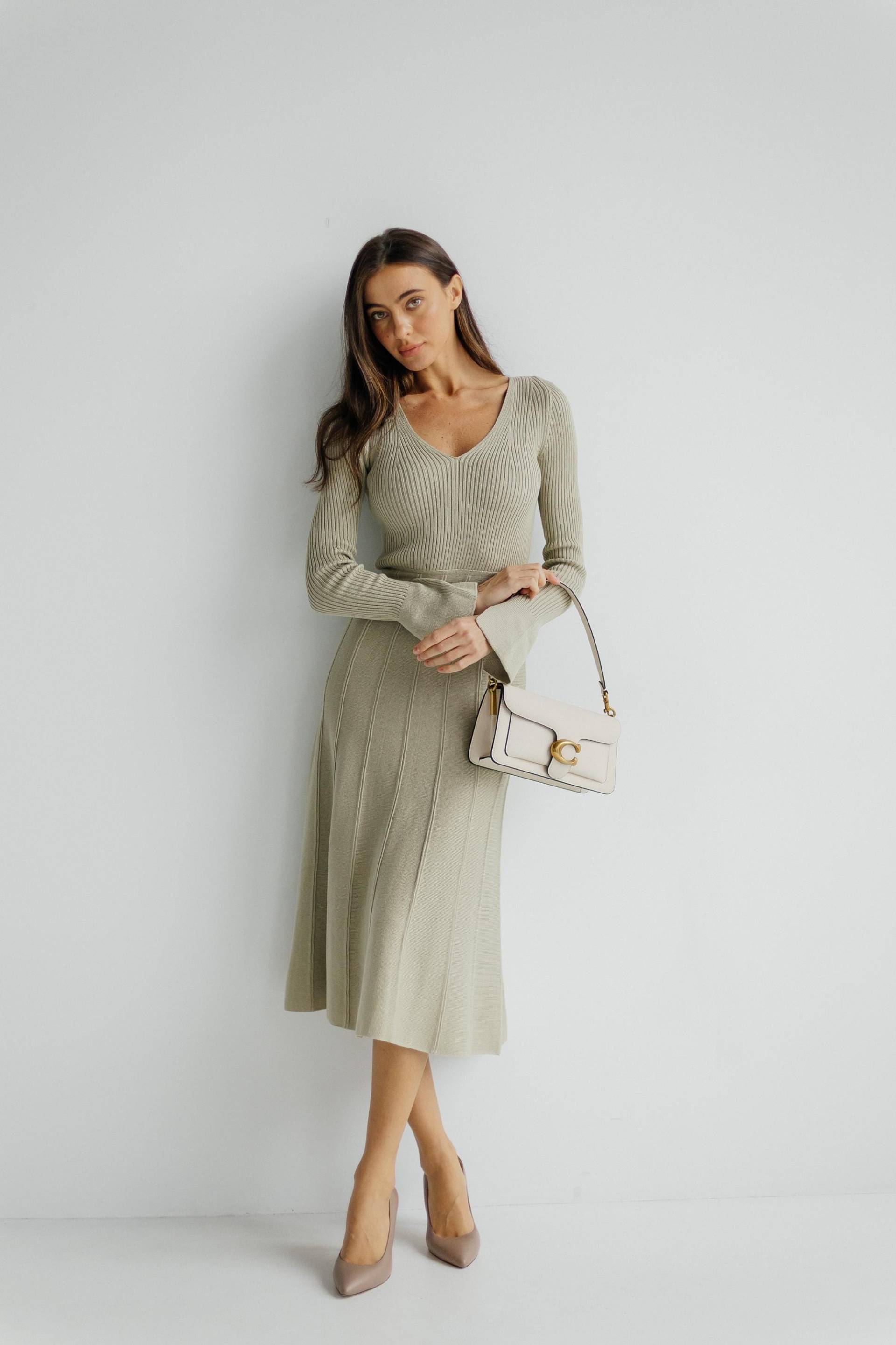 Pulloverkleid Baumwollgemisch Faltenrock Winterkleid von HANDMADEGARMENT