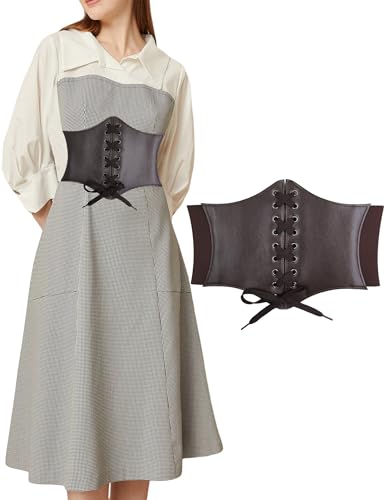HANERDUN Damen Gürtel Elastischer Breiter Schnürgürtel Korsett Stretchgürtel Weiter Taille Belt Vintage Kleid Taillengürtel von HANERDUN