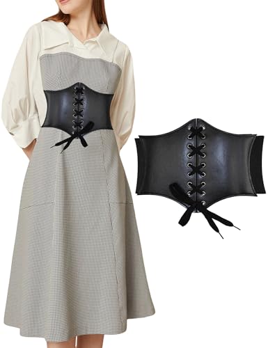 HANERDUN Damen Gürtel Elastischer Breiter Schnürgürtel Korsett Stretchgürtel Weiter Taille Belt Vintage Kleid Taillengürtel von HANERDUN