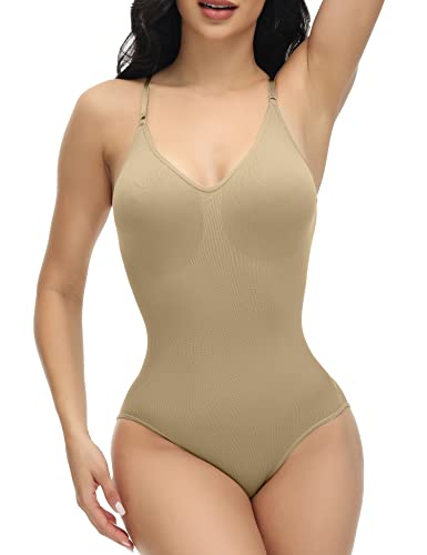 HANERDUN Damen Shapewear Bodysuit Verstellbarer Schultergurt Bauchweg Figurenformend Unterwäsche Korsett Taillenformer Bodyshaper Abnehmen von HANERDUN